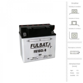FULBAT Accumulator capacity 19 Ah 240 A EN 12V YB16CL-B