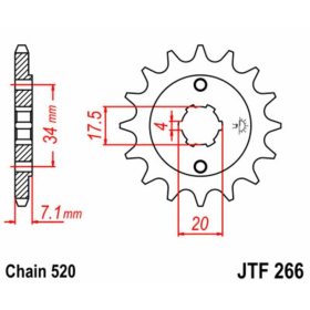 JT Grandinės komplektas 520X1R3 13/48 Honda XR 250R 86-87