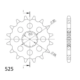 Supersprox Front sprocket 525 17T Triumph Bonneville 800 01-06