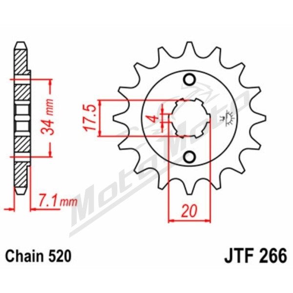 JT Grandinės komplektas 520X1R3 13/48 Honda XR 250R 86-87