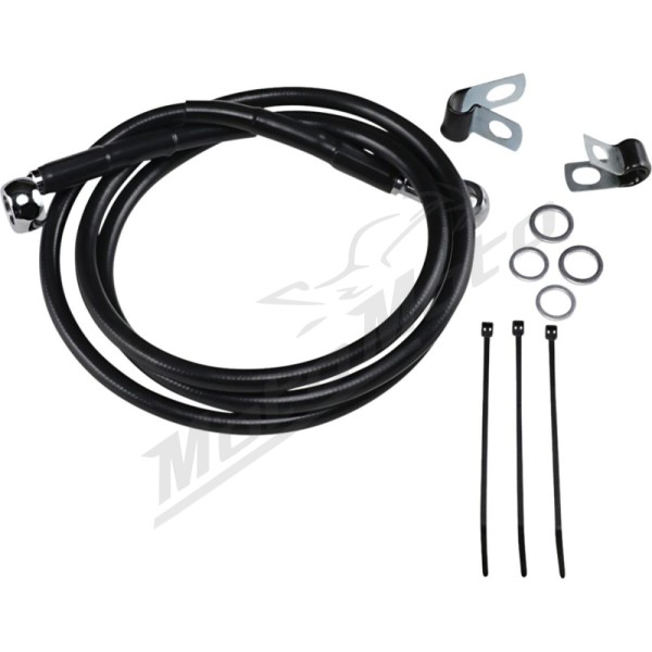 DRAG SPECIALTIES Extended Length Black Vinyl Brake Line Kit Harley Davidson FXD / FXDL / FXDS-CON / FXDWG 1200-1340cc 88-03