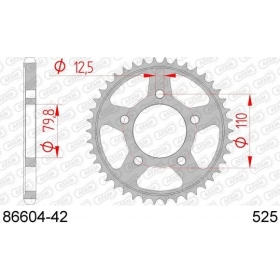 AFAM Steel Standard Rear Sprocket 525 42 teeth TRIUMPH BONNEVILLE / SPEEDMASTER 800-865cc 01-11