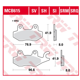TRW KH165 sinter track Brake Pads Cagiva / Kawasaki / Suzuki 250-1000cc 90->