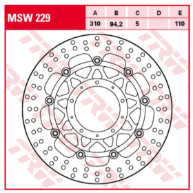 TRW Front Brake Disc Honda CFR 800cc 14->