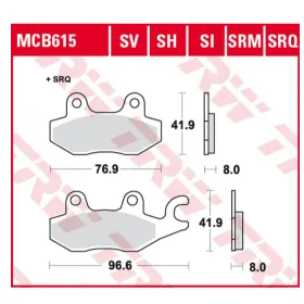 TRW KH165 sinter track Brake Pads Cagiva / Kawasaki / Suzuki 250-1000cc 90->