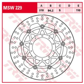 TRW Front Brake Disc Honda CFR 800cc 14->