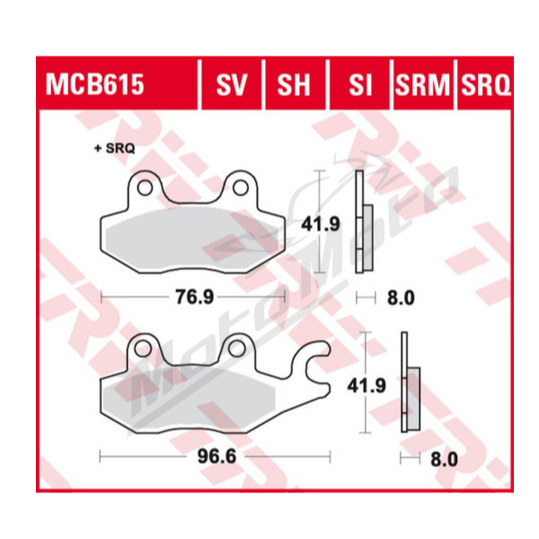 TRW KH165 sinter track Brake Pads Cagiva / Kawasaki / Suzuki 250-1000cc 90->