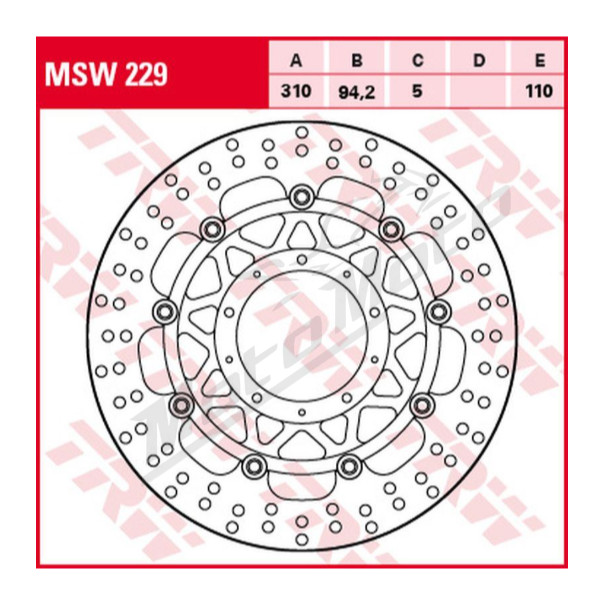 TRW Front Brake Disc Honda CFR 800cc 14->