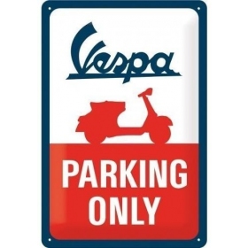 Metal tin sign VESPA PARKING 20x30