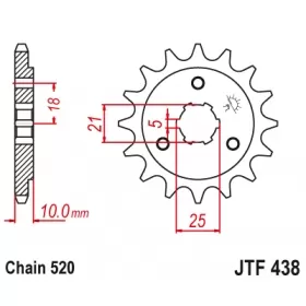 Front sprocket JTF438 Suzuki DR 650-800cc 88-22