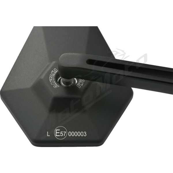 DAYTONA D-MIRROR-4 HEXAGON ROD Universal mirror M10 black 1pc