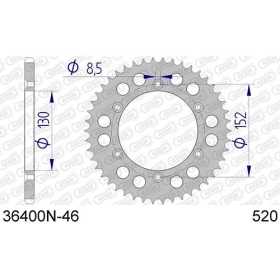 AFAM Aluminium Rear Sprocket 520 46 teeth APRILIA SXV / RXV / BMW G 450-550cc 05-17