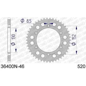 AFAM aliumininė galinė žvaigždė 520 46 dantukų APRILIA SXV / RXV / BMW G 450-550cc 05-17