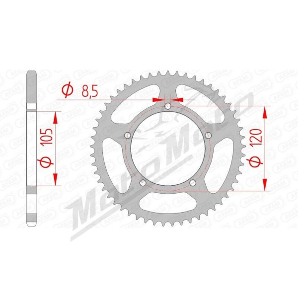 AFAM Steel Standard Rear Sprocket 420 50-53 teeth
