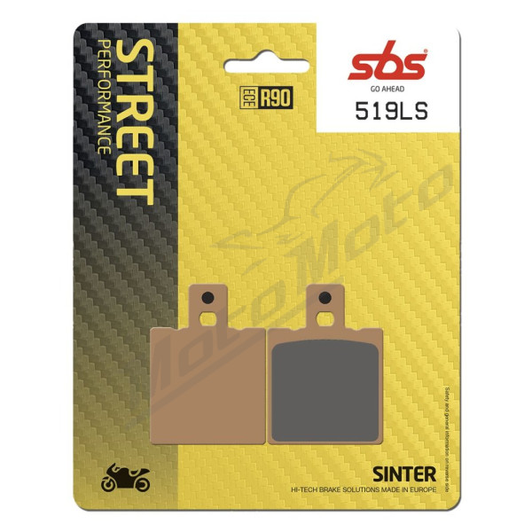 SBS LS Street Excel 519LS Sintered Rear Brake Pads Aprilia / Beta / Bimota / Cagiva / Ducati / Laverda / Moto Guzzi / Yamaha 125-1100cc 77-13