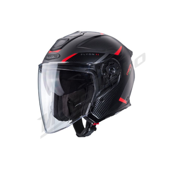 Jet Open Helmet Caberg Flyon II Boss black/grey/red