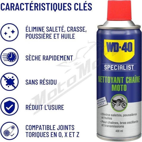 WD-40 Specialist Motorcycle Chain Maintenance Kit - 2x Spray 400ml