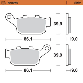 MOTO-MASTER Roadpro Rear Brake Pads Honda / Kawasaki / Suzuki 250-1100 09-26 