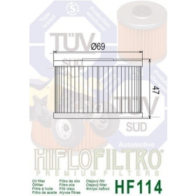 Oil filter HIFLO HF114 HONDA TRX/ SXS 420-1000cc 2009-2021