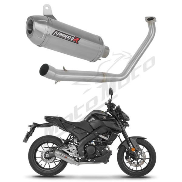 Dominator Full Exhaust System Collector Silencer S3 + dB killer Yamaha MT 125 2020 
