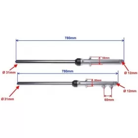 Front shock absorbers BENZER SHAFT/ GB MOTORS STREET/ YAMASAKI YM/ ZIPP NEKEN 50cc 4T 2pcs