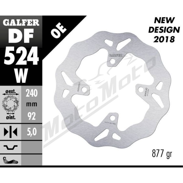 GALFER Wave® Rear Brake Rotor MBK / Yamaha 125-250cc 05-16