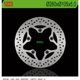 NG BRAKES Rear Fixed Brake Disc 260mm Suzuki GSX 1400cc 02-07