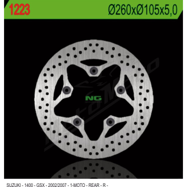 NG BRAKES Rear Fixed Brake Disc 260mm Suzuki GSX 1400cc 02-07