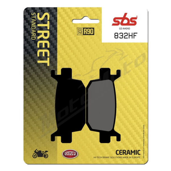 SBS HF Street Ceramic Organic Brake Pads Rear 832HF Benelli BN / BKX / Tornado / TRK 250-750 15-23