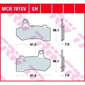 BRAKE PADS TRW MCB781SV ROUTE