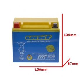 Batterie moto Lithium YTX7L-BS / YTZ7S 12V 6AH