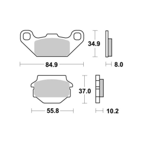 Sbs stabdžių trinkelės 591SI Sintered Offroad KAWASAKI / SUZUKI