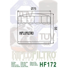 Tepalo filtras HIFLO HF172C HARLEY DAVIDSON XLH/ XLS/ XLX/ FLH/ FLHS/ FXE/ FXEF/ FXWG 1980-1986
