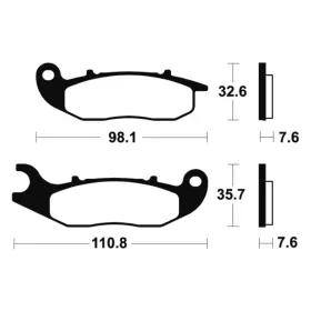 TECNIUM MX/ATV Sintered Metal Brake pads - MO359 Honda / Vespa 300-310cc 21-25