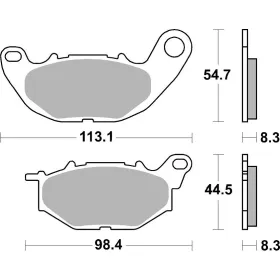 SBS CT Scooter Carbon Tech 931HF Organic Brake Pads Yamaha MT / YZF-R 250-300cc 15-22