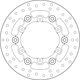 BREMBO Serie Oro apvalus plaukiojantis stabdžių diskas BETA RR, GASGAS SM, HUSQVARNA ENDURO/ SUPERMOTO, KTM RALLY FACTORY/ ENDURO/ SMC/ SUPERMOTO