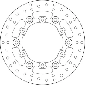 BREMBO Serie Oro Round Floating Brake Disc BETA RR, GASGAS SM, HUSQVARNA ENDURO/ SUPERMOTO, KTM RALLY FACTORY/ ENDURO/ SMC/ SUPERMOTO