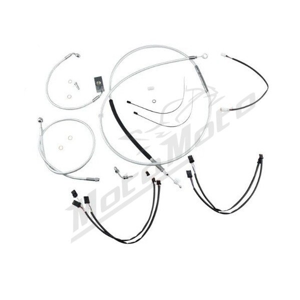 MAGNUM SHIELDING Sterling Chromite Cables / Lines Kit 30.5/35.5cm Harely Davidson FLDE / FLFB / FLFBS / FXLR / FXFBS 1750/1868 18-24