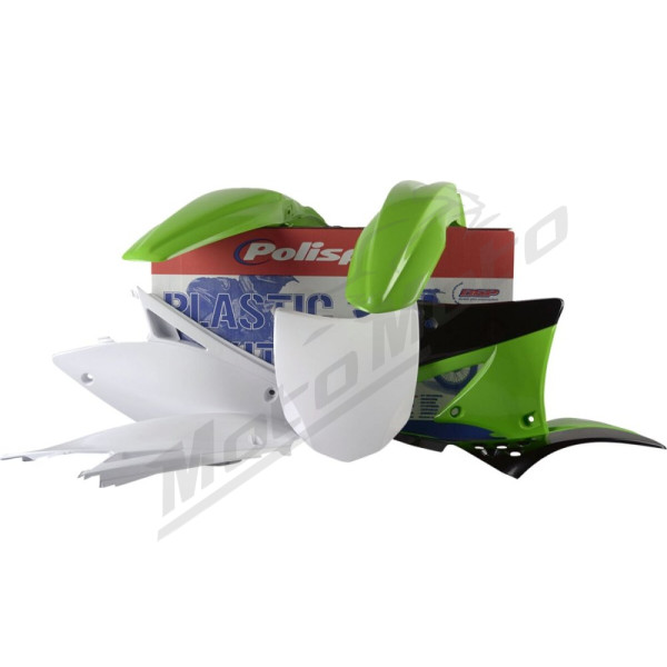POLISPORT Complete Body Kit White/Black/Green Kawasaki KX 450F 09-11