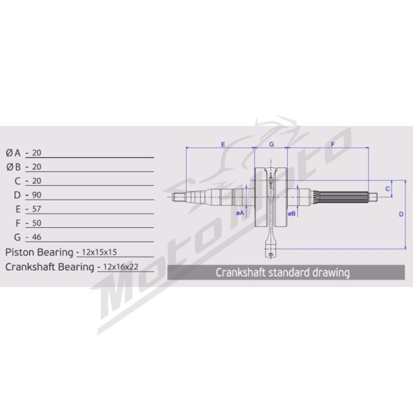 Athena Crankshaft Aprilia / Derbi / Gilera 50 04-18