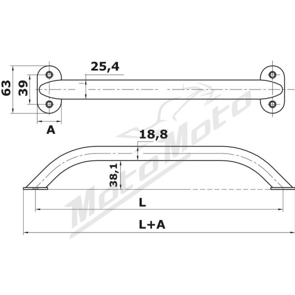 Osculati S.S handrail 305mm