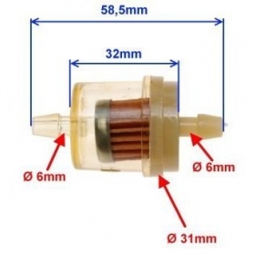 Universalūs kuro filtrai Ø6mm 100 vnt.