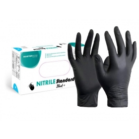 DISPOSABLE NITRILE BLACK GLOVES - 100 PCS.