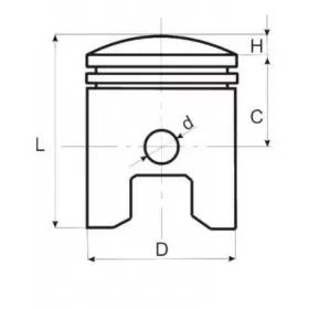 Piston YAMAHA DT 80cc (Height 59/ 29,50mm) PIN Ø12 Ø49-51
