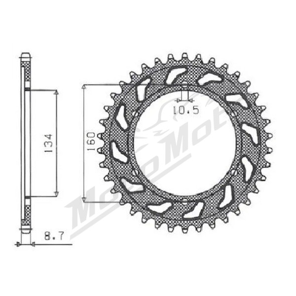 SUNSTAR SPROCKETS Rear Sprocket 530 Honda CBR / VTR 929-1000 00-16