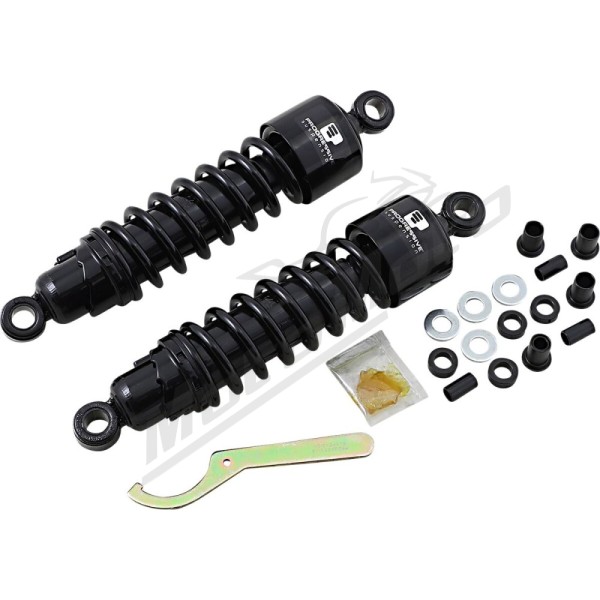 PROGRESSIVE SUSPENSION 412 serijos galiniai amortizatoriai 2,05kg/mm - 2,80kg/mm Harley Davidson FLHR / FLHRC / FLHRS / FLHT / FLHTC / FLHTK / FLHX / FLTRU / FLTRX 1450-1977 96-26