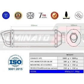 Exhausts silincers Dominator HP1 DUCATI MONSTER 695 2006-2008