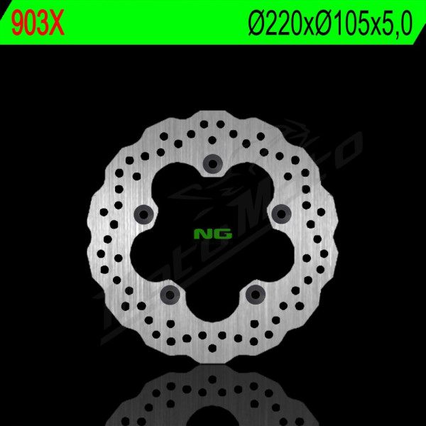 NG BRAKES Galinis Wave fiksuotas stabdžių diskas 220mm Yamaha MT / YZF 320-1000cc 03-24