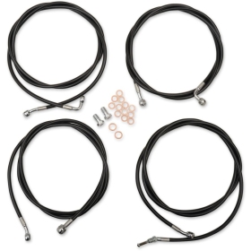 LA CHOPPERS Standard Black Vinyl Handlebar Cable/Brake Line Kit Harley Davidson 1750-1923 17-20