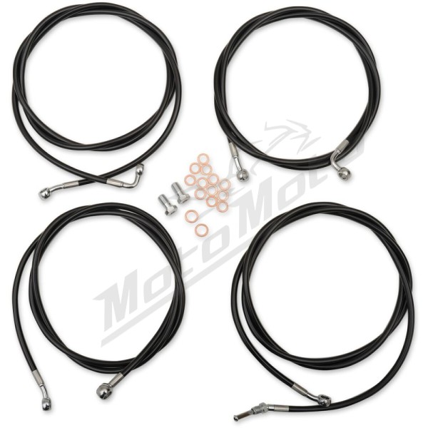 LA CHOPPERS Standard Black Vinyl Handlebar Cable/Brake Line Kit Harley Davidson 1750-1923 17-20